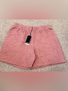 NWT MONROW Original Fleece Ultimate Shorts Pink Heather Made in USA Pull On S